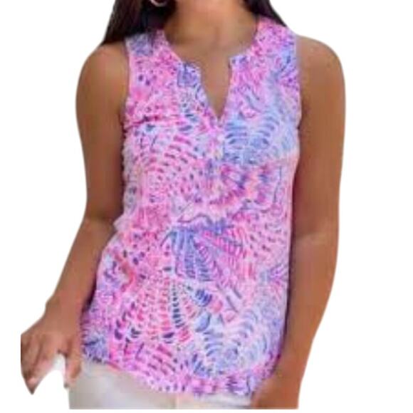 NWT Lilly Pulitzer Essie Tank Top Razberry Sea You Soon, size Medium - Picture 1 of 9